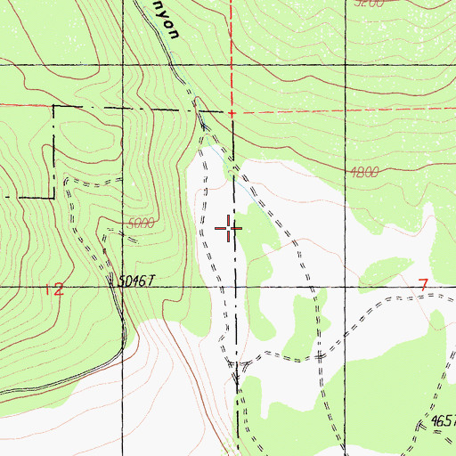 Topographic Map of Harlan Davis Canyon, CA