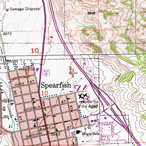 Topographic Map of Spearfish Regional Surgery Center, SD