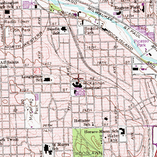 Topographic Map of Sioux Falls Surgical Center, SD