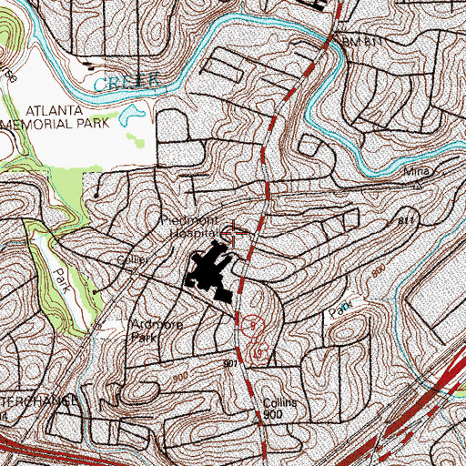 Topographic Map of Shepherd Center, GA
