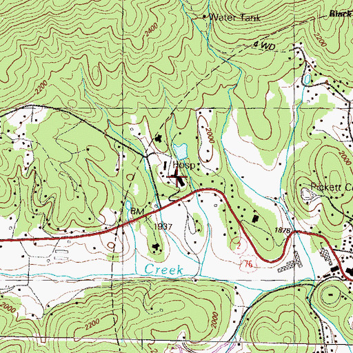 Topographic Map of Mountain Lakes Medical Center, GA