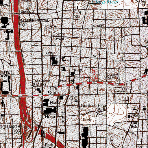 Topographic Map of Select Specialty Hospital Midtown Atlanta, GA