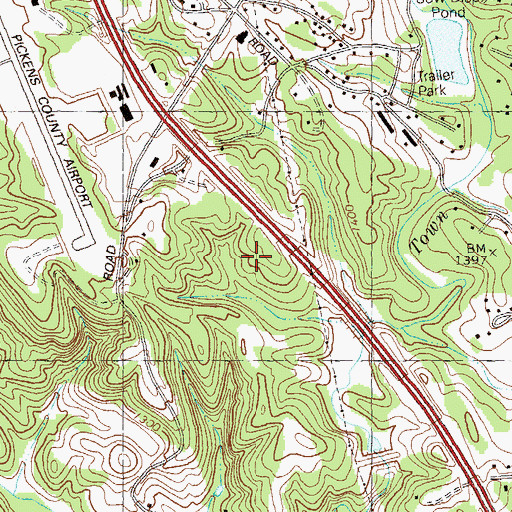 Topographic Map of Piedmont Mountainside Medical Center, GA