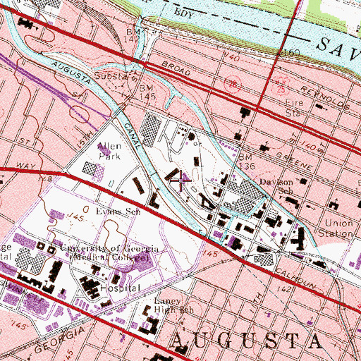 Topographic Map of HealthSouth Walton Rehabilitation Hospital, GA