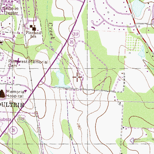 Topographic Map of Turning Point Hospital, GA
