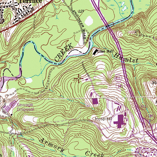 Topographic Map of Martin Army Community Hospital, GA