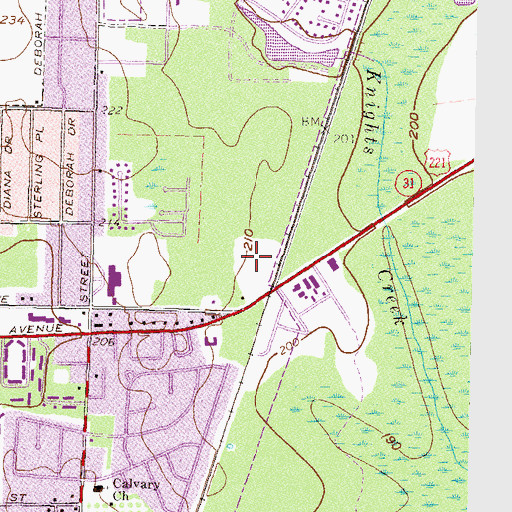 Topographic Map of Greenleaf Behavioral Health Hospital, GA