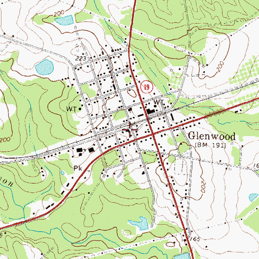 Topographic Map of Lower Oconee Community Hospital, GA