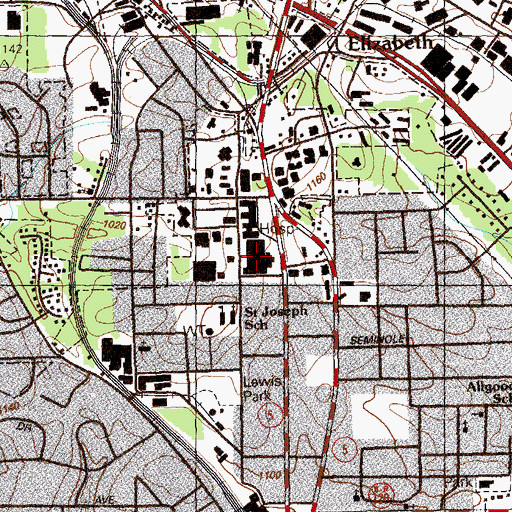 Topographic Map of WellStar Kennestone Hospital, GA