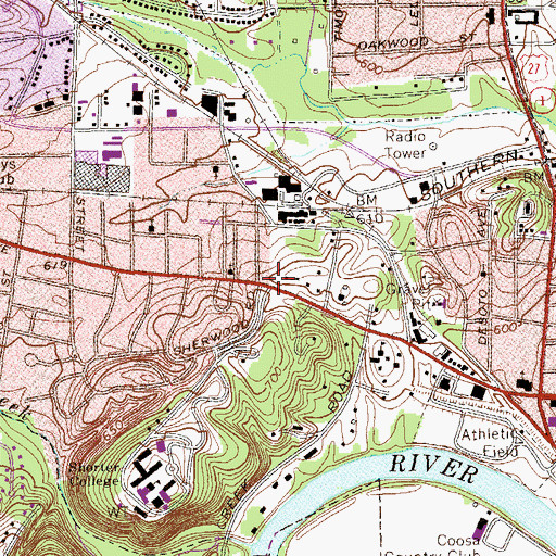 Topographic Map of Floyd Behavioral Health Center, GA