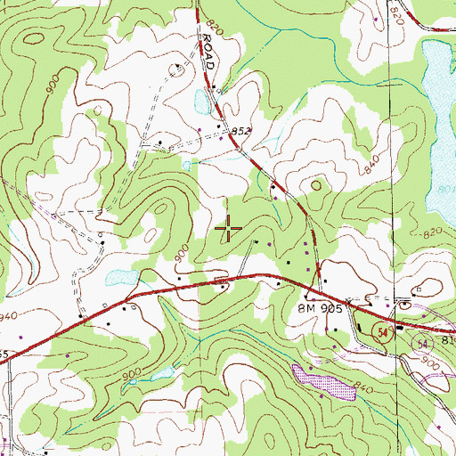 Topographic Map of Piedmont Fayette Hospital, GA