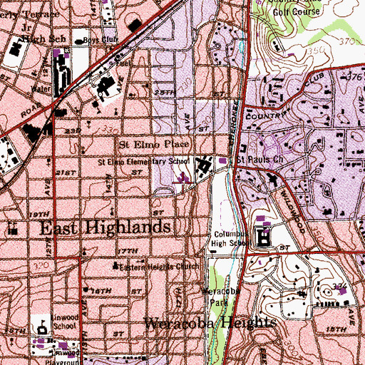 Topographic Map of The Bradley Center of Saint Francis, GA
