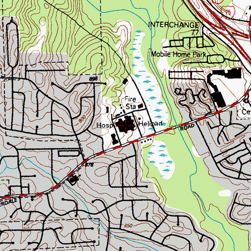 Topographic Map of Women's Life Center, GA