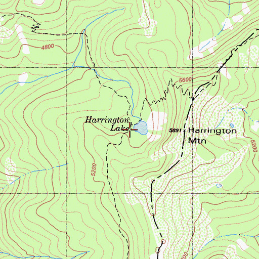 Topographic Map of Harrington Lake, CA