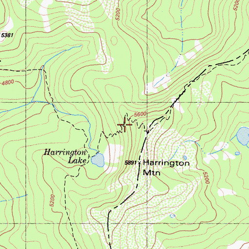 Topographic Map of Harrington Mountain, CA