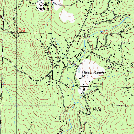 Topographic Map of Harris Ranch (historical), CA
