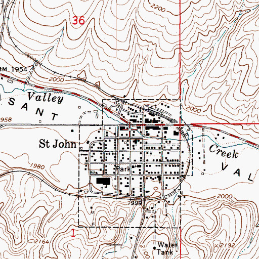 Topographic Map of Saint John Elementary School, WA