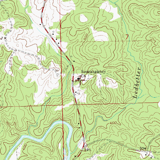 Topographic Map of Old Sharon Primitive Baptist Cemetery, AL