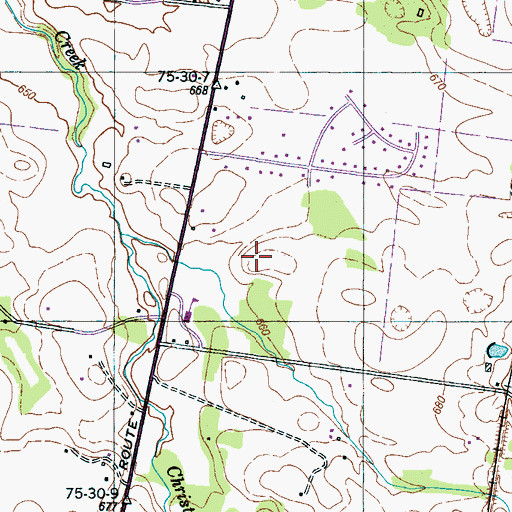 Topographic Map of Christiana Middle School, TN