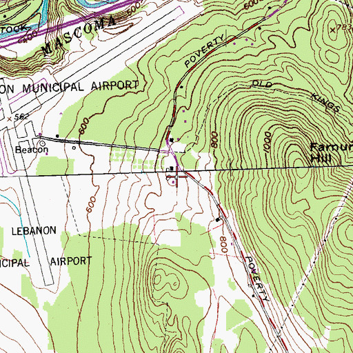 Topographic Map of Poverty Lane Orchard, NH