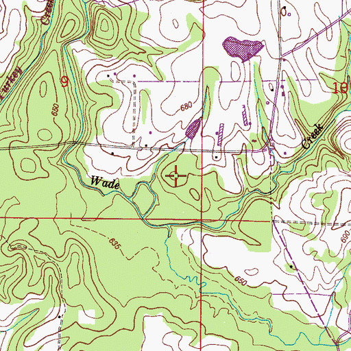 Topographic Map of Wade Cemetery, AL