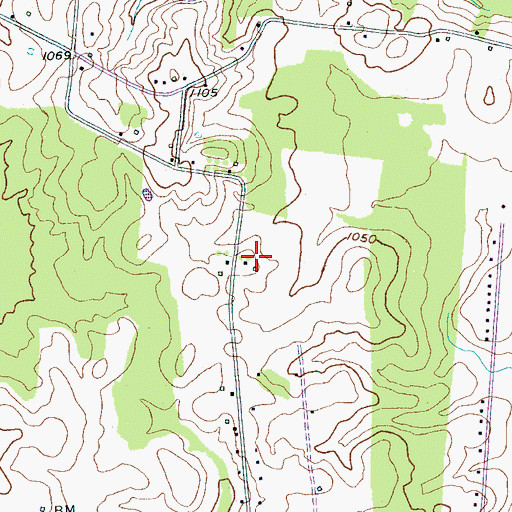 Topographic Map of Hilltop Hog Farm, TN