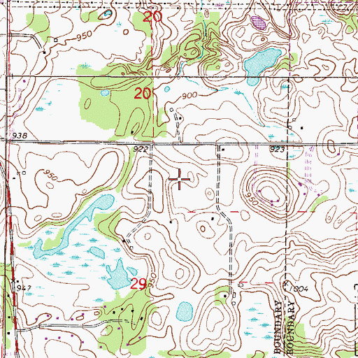 Topographic Map of Bdedan, MN