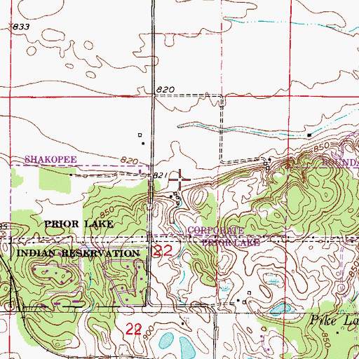 Topographic Map of East Village, MN