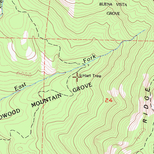 Topographic Map of Hart Tree, CA