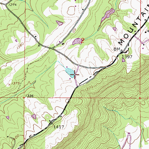 Topographic Map of Cherokee Farm, AL