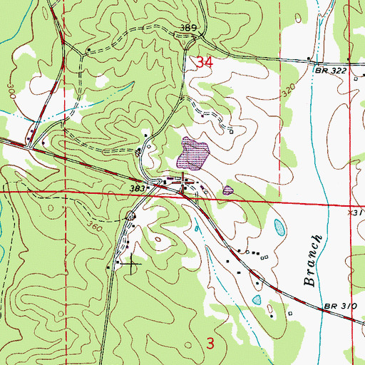 Topographic Map of Hillsdale Dairy, AL