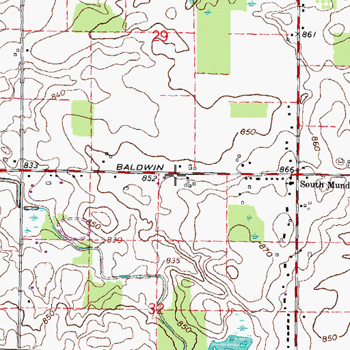 Topographic Map of Pierce Cemetery, MI