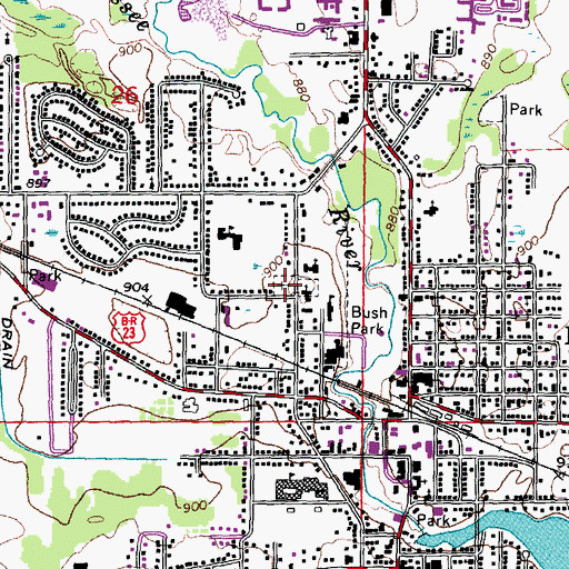 Topographic Map of Saint John's Catholic Cemetery, MI