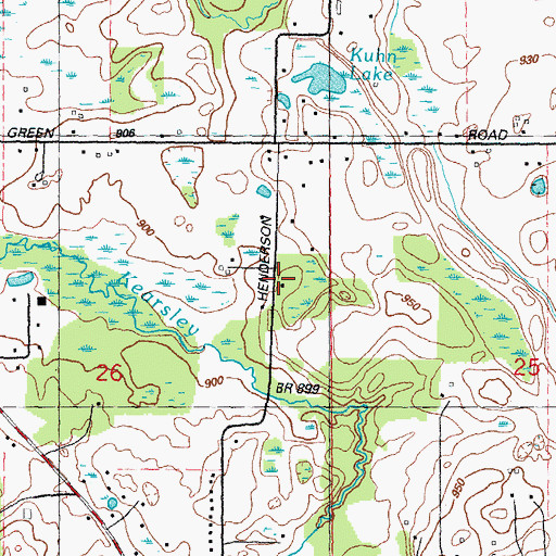 Topographic Map of Sweers Cemetery, MI
