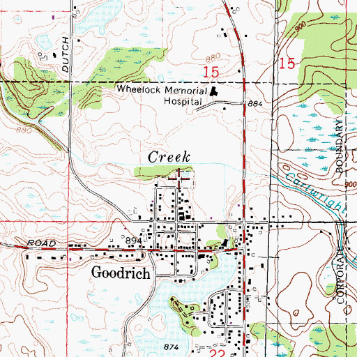 Topographic Map of Goodrich Cemetery, MI