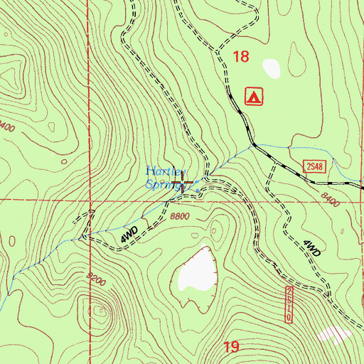 Topographic Map of Hartley Springs, CA