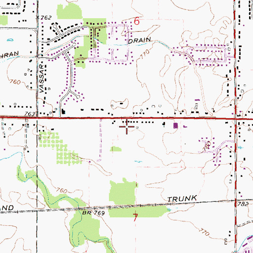 Topographic Map of Kingdom Hall of Jehovah's Witnesses, MI