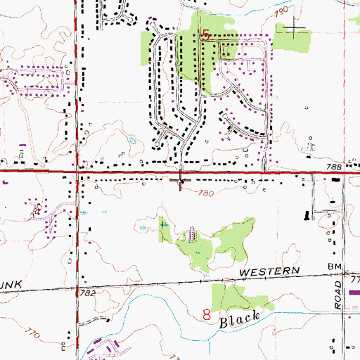 Topographic Map of Saint Andrews Presbyterian Church, MI