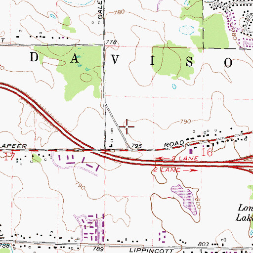 Topographic Map of First Assemby of God Church, MI