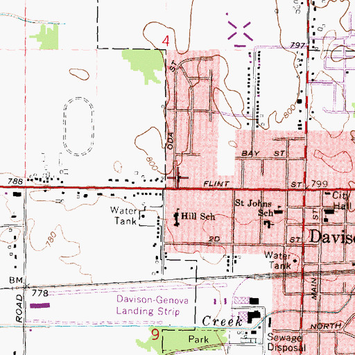 Topographic Map of Trinity Lutheran Church, MI