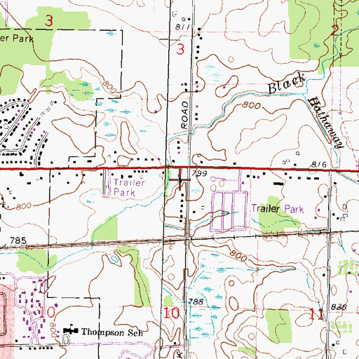 Topographic Map of Saint Dunstan's Episcopal Church, MI