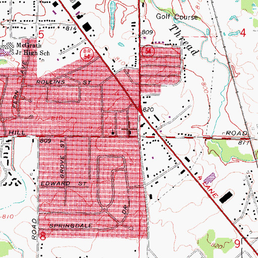 Topographic Map of Burton Apostolic Church, MI