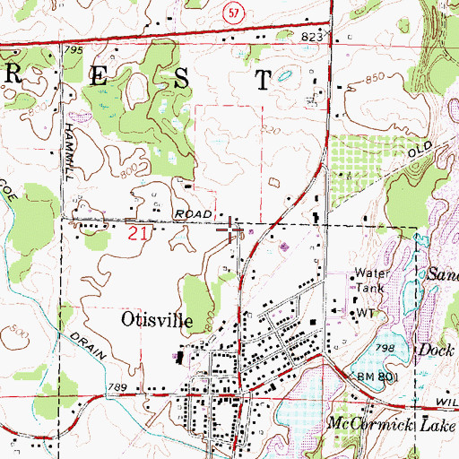 Topographic Map of Methodist United Church, MI