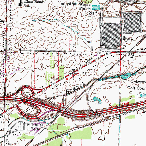 Topographic Map of Cornerstone Baptist Church, MI
