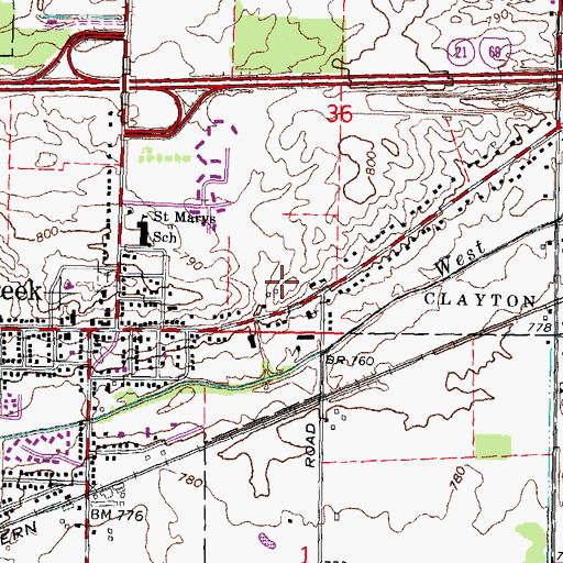 Topographic Map of United Methodist Church, MI