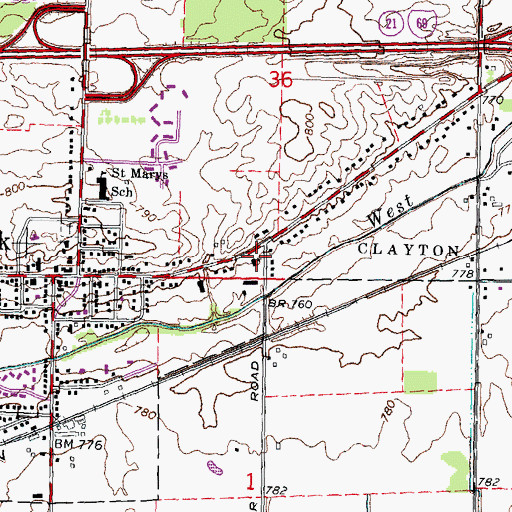 Topographic Map of Hope Evangelical Lutheran Church, MI