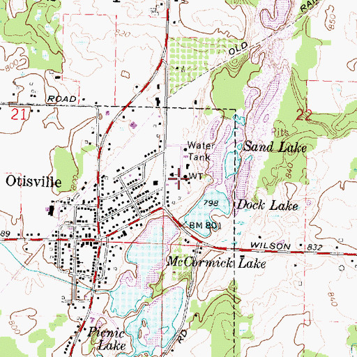Topographic Map of Saint Francis Xavier Church, MI