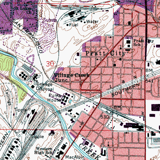 Topographic Map of McCombs Chapel, AL