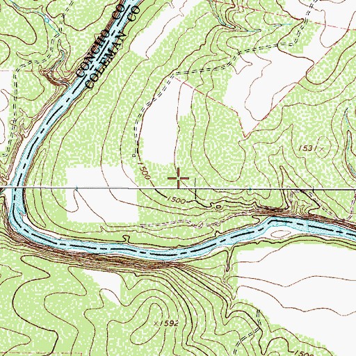 Topographic Map of S. W. Freese Dam, TX