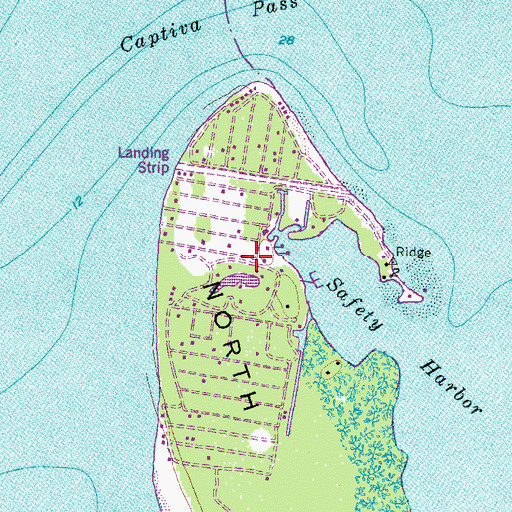 Topographic Map of Upper Captiva, FL